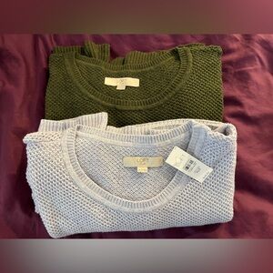 TWO LOFT PLUS Sweaters Cozy  in Lilac (NWT) and Olive (GUC) Size 20-22